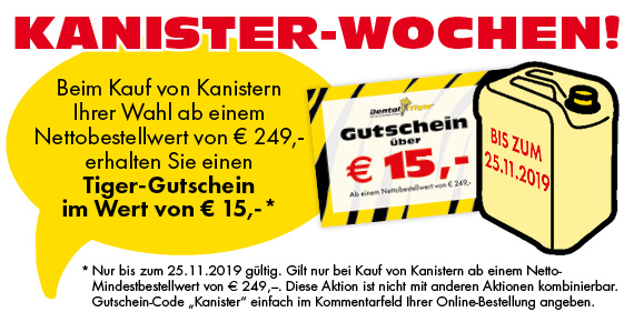 Kanister kaufen und € 15,- Gutschein krallen!